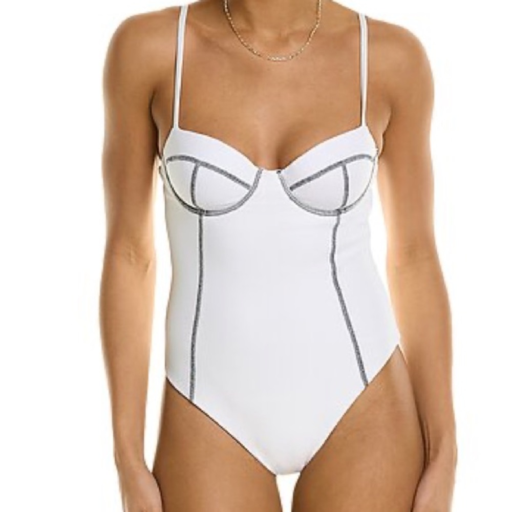 ONIA Valerie One Piece Swimsuit in White M NWT - Picture 3 of 4